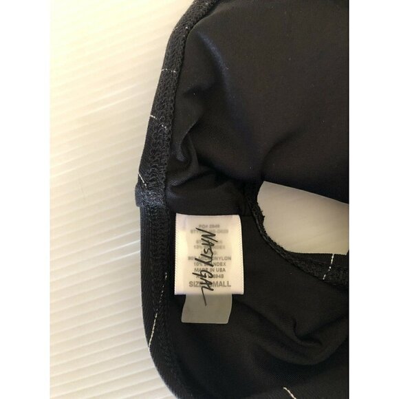 Nasty Gal Womens Black Striped Low Back V-Neck What's Line Yours Swimsuit Size S - Picture 8 of 10
